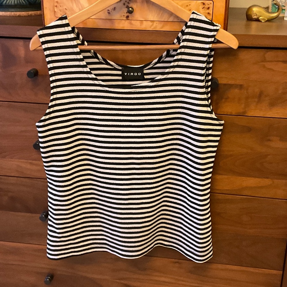 Virgo Monochrome Striped Tank Top